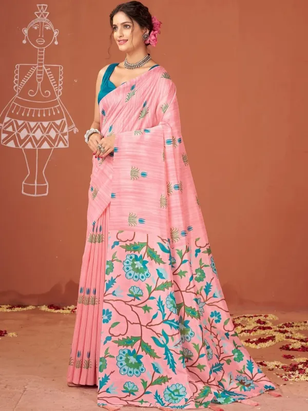 Pink_Printed_Saree_For_Women