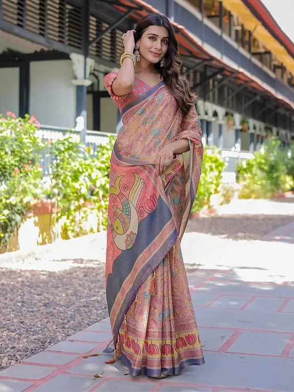Pink_Multicolor_Printed_Saree_for_Women