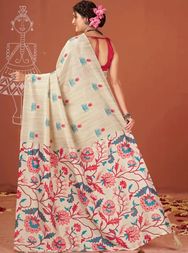 Cream_Floral_Print_Saree_for_Women