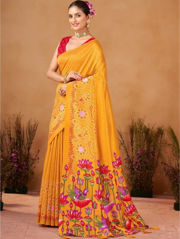 Yellow_Floral_Printed_Saree_For_Women