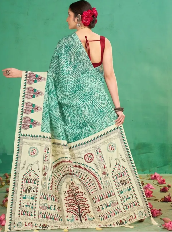 Green_Printed_Saree_for_Women