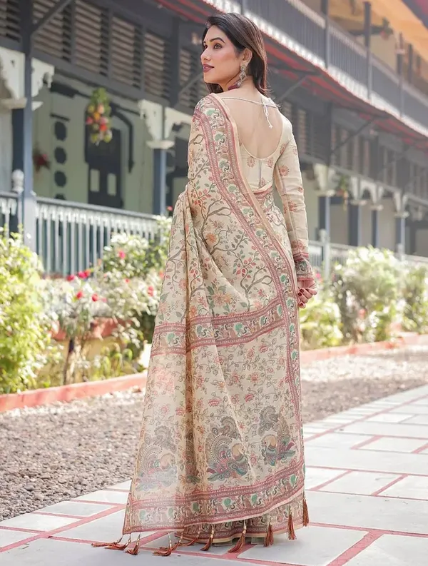 Beige_Floral_Print_Saree_for_Women
