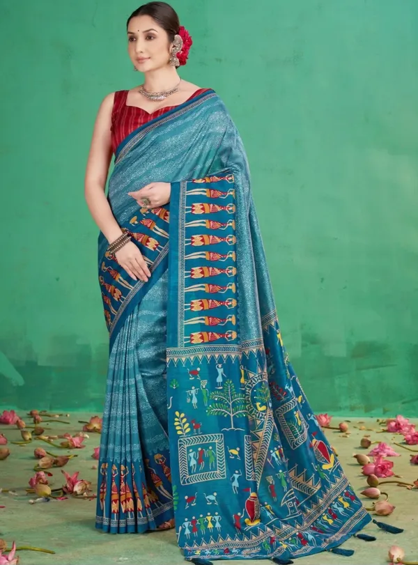Blue_Printed_Ethnic_Saree_for_Women