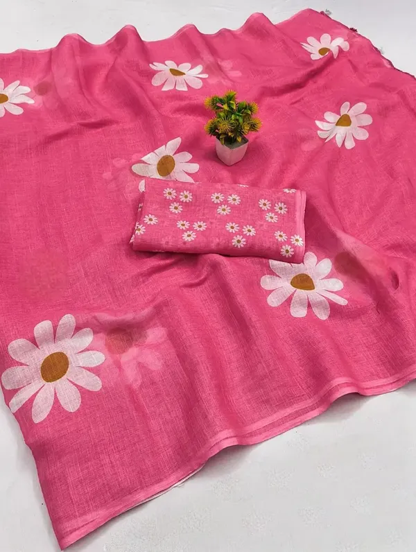 Pink_Floral_Print_Saree_With_Blouse_Piece_for_Women