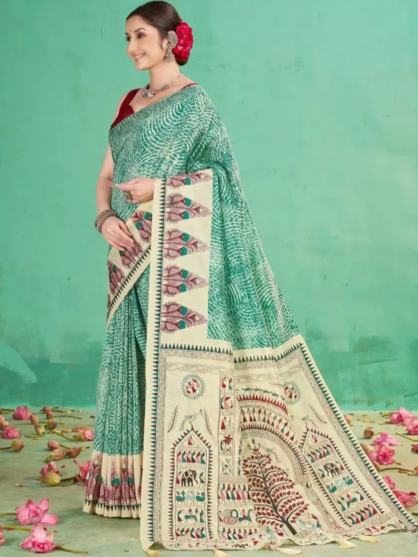 Green_Printed_Saree_for_Women
