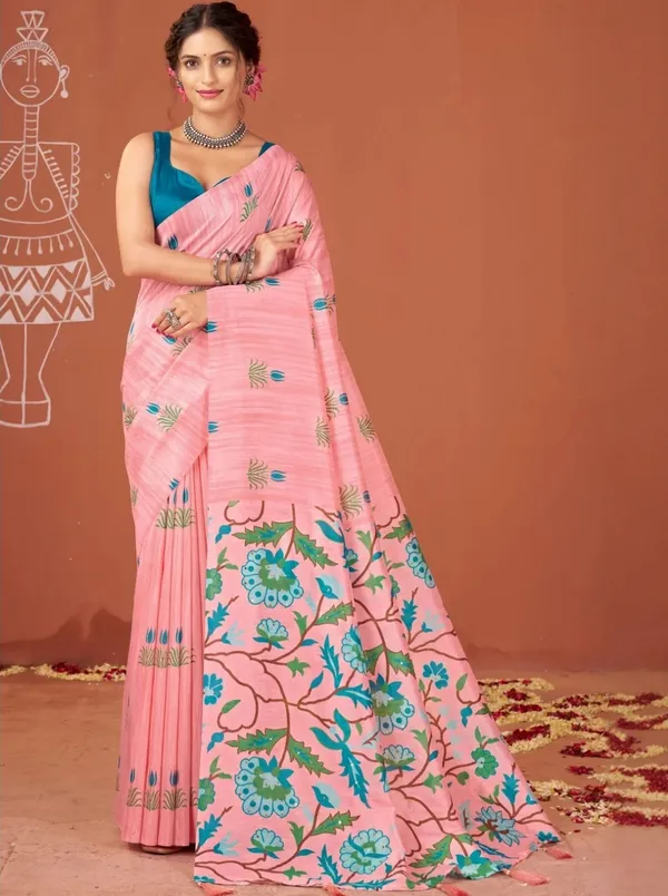 Pink_Printed_Saree_For_Women