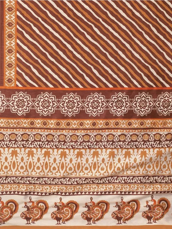 Brown_Printed_Saree_For_Women