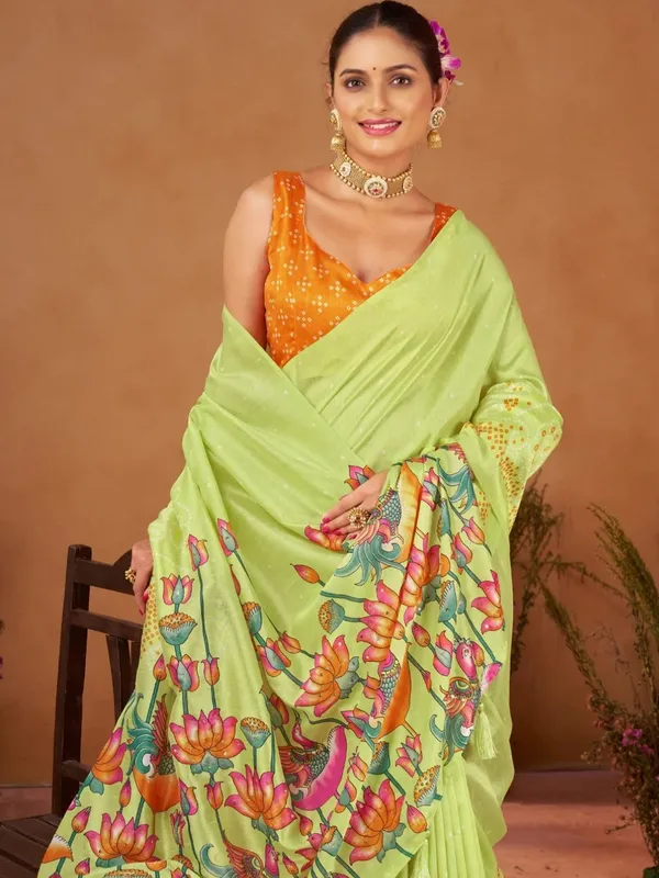 Green_Floral_Printed_Saree_for_Women