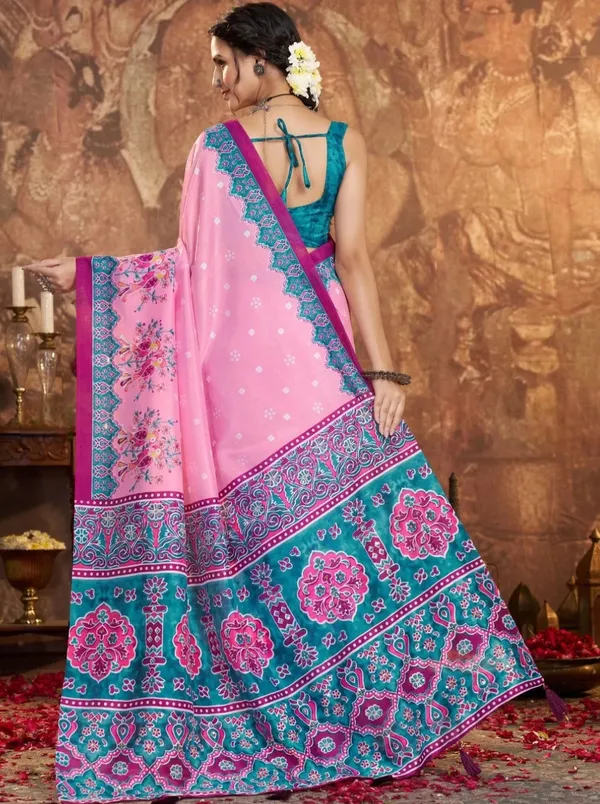 Pink_Floral_Print_Saree_for_Women