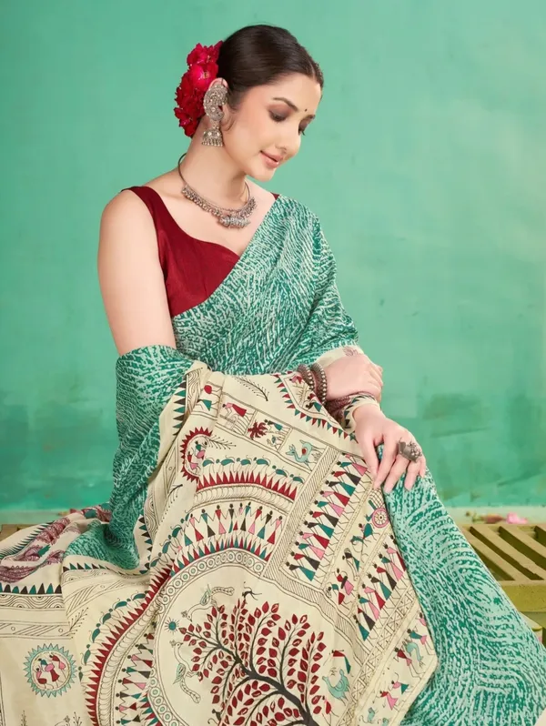Green_Printed_Saree_for_Women