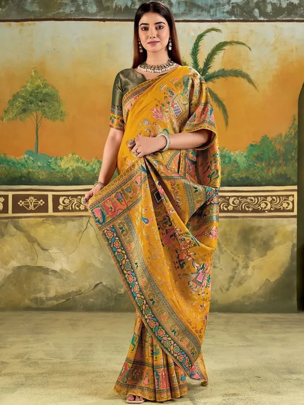 Yellow_Ethnic_Printed_Saree_For_Women