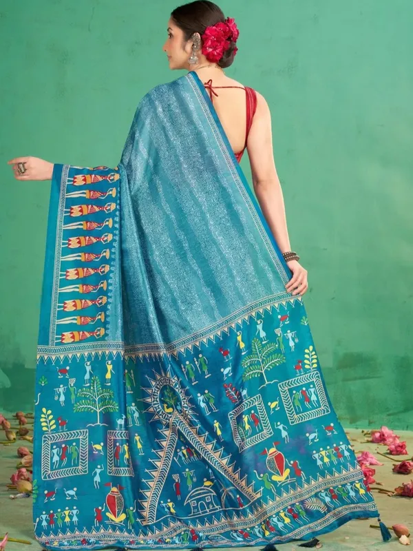Blue_Printed_Ethnic_Saree_for_Women