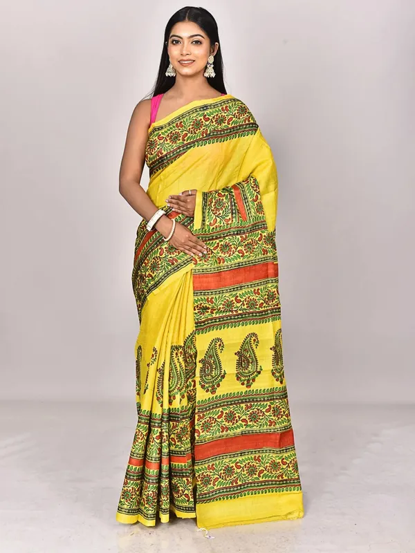 Yellow_Printed_Saree_for_Women