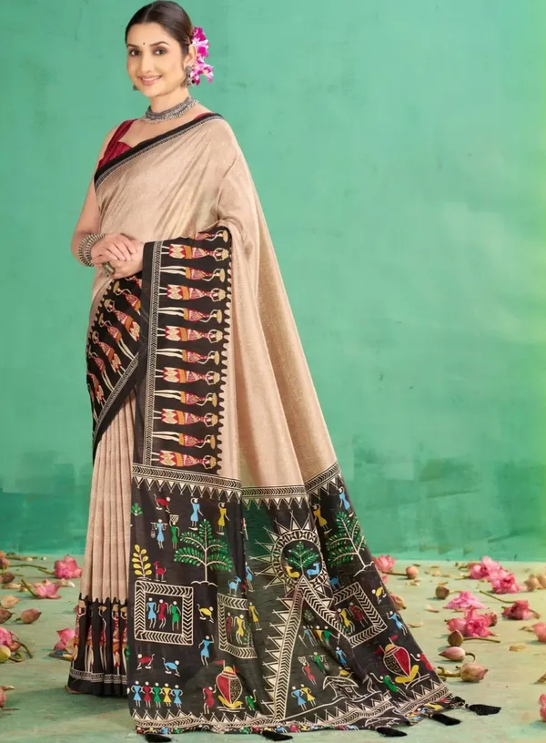 Beige_Printed_Saree_For_Women