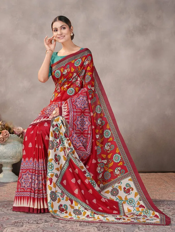 Red_Printed_Saree_for_Women