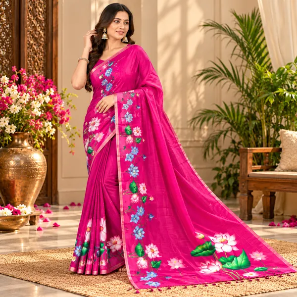 Magenta_Floral_Print_Saree_for_Women