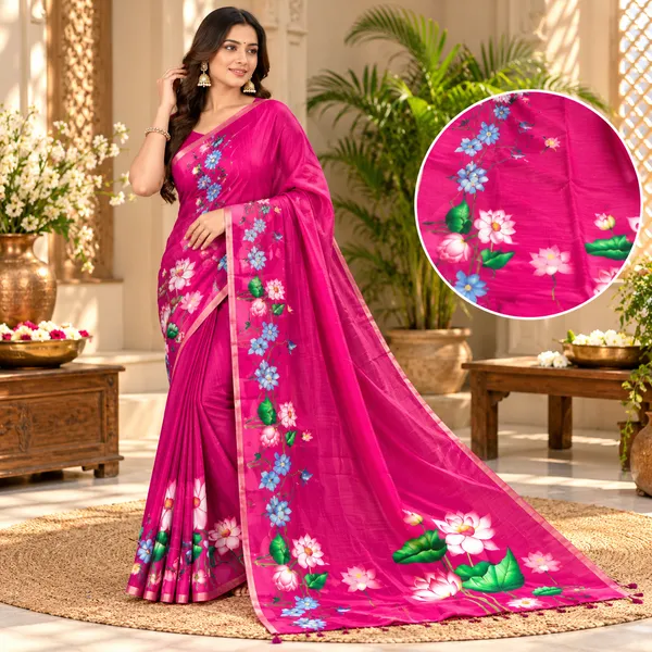 Magenta_Floral_Print_Saree_for_Women