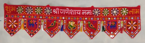 Handcrafted_Red_Gujarati_Embroidery_Door_Toran_-_Shree_Ganeshaya_Namah_&_Shubh_Labh_Mirror_Work_Entrance_Bandarwal_For_Festive_Home_Decor