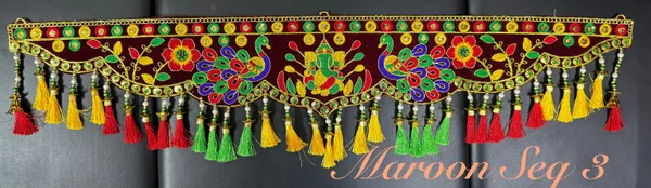 Handcrafted_Maroon_Velvet_Embroidery_Door_Toran_-_Lord_Ganesha_&_Peacock_Motif_Sequin_Work_Entrance_Bandarwal_For_Festive_Home_&_Temple_Decor