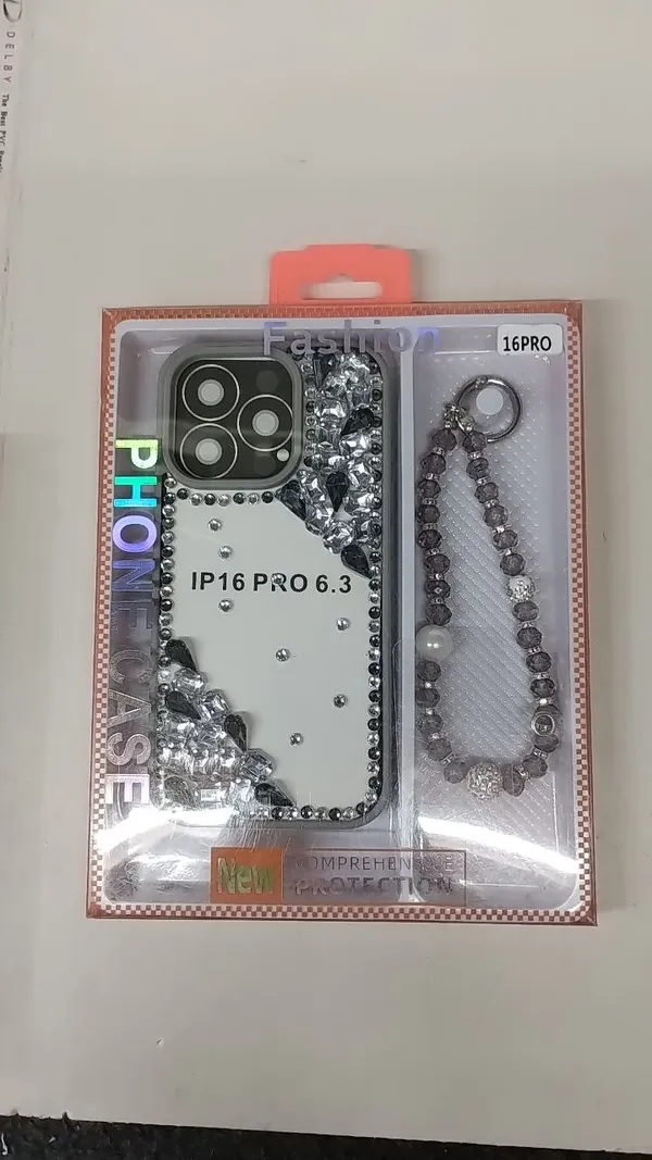 Silver_Embellished_Chain_Strap_Phone_Case_for_iPhone_16_Pro