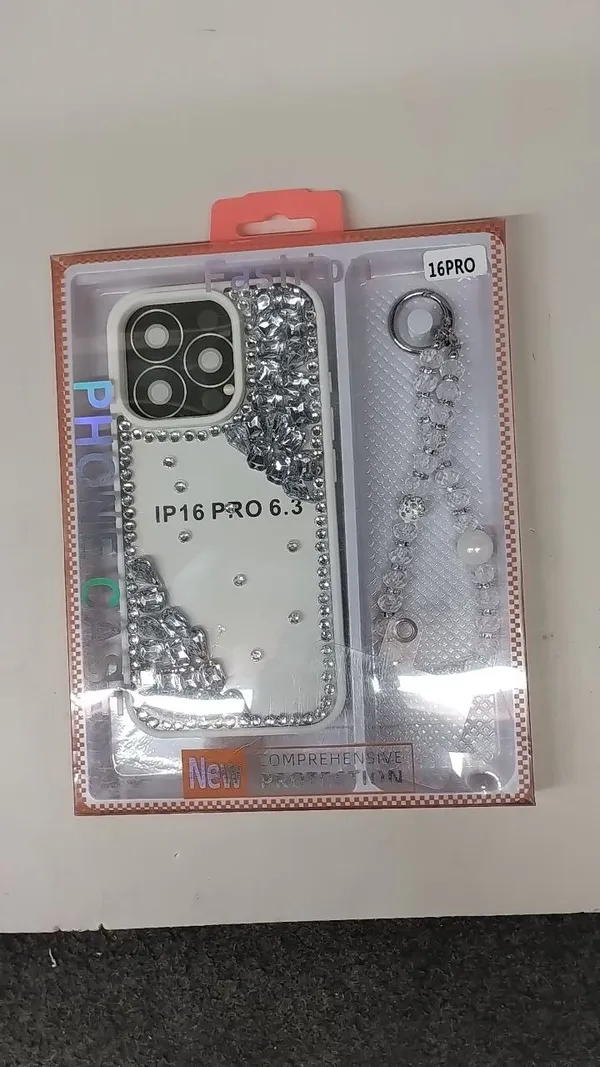 Silver_Embellished_Chain_Strap_Phone_Case_for_iPhone_16_Pro