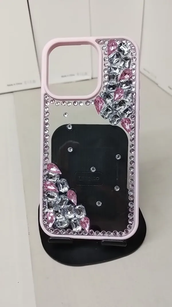 Silver_Embellished_Chain_Strap_Phone_Case_for_iPhone_16_Pro
