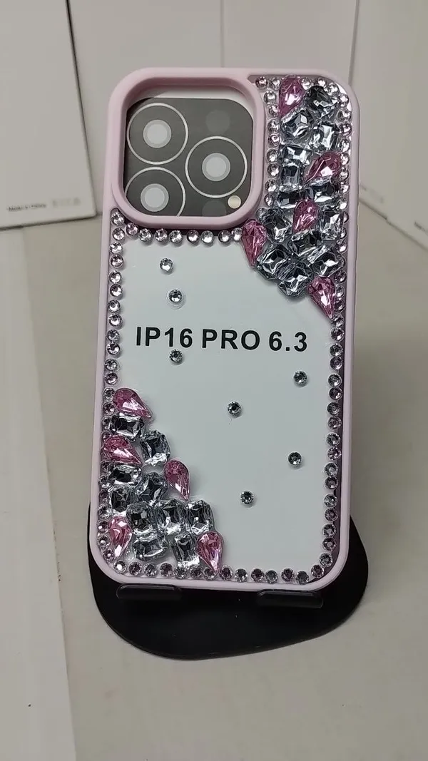 Silver_Embellished_Chain_Strap_Phone_Case_for_iPhone_16_Pro