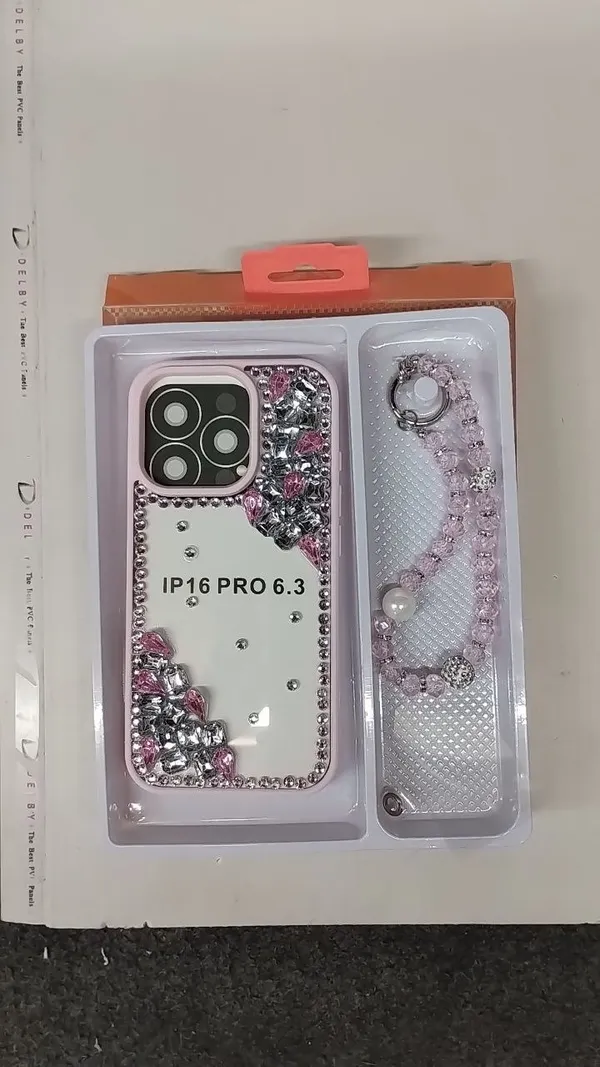 Silver_Embellished_Chain_Strap_Phone_Case_for_iPhone_16_Pro