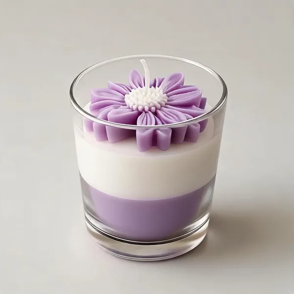 Wax_Decorative_Layered_Floral_Glass_Candle_Purple_White_-_Pack_of_2