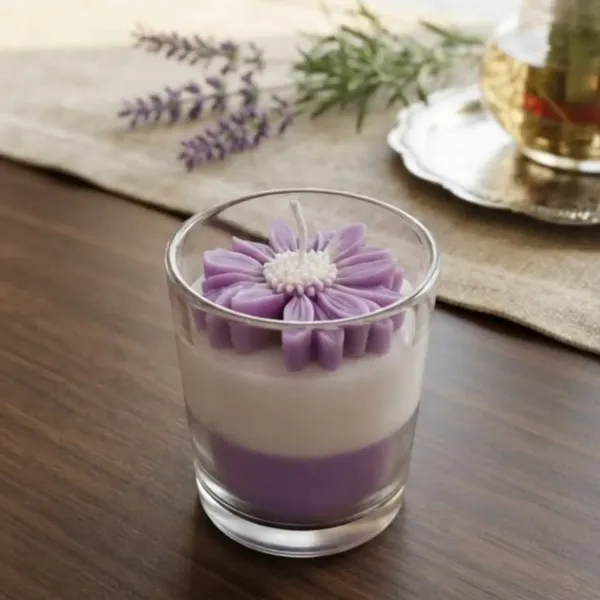 Wax_Decorative_Layered_Floral_Glass_Candle_Purple_White_-_Pack_of_2