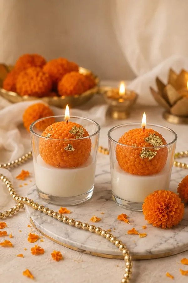 Wax_Festive_Ladoo_Design_Glass_Candle_Set_Orange_Gold