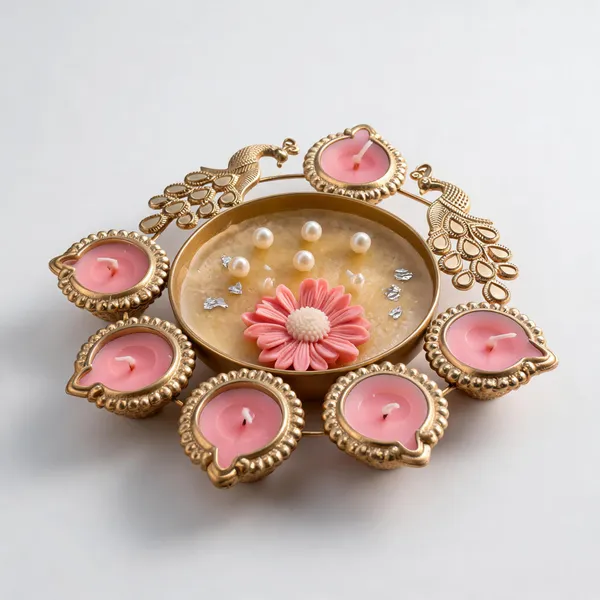 Metal_Festive_Floral_Gold_Tone_Diya_Set