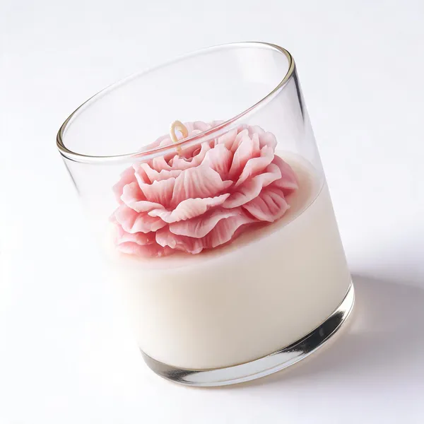 Wax_Decorative_Layered_Floral_Glass_Candle_Pink_White