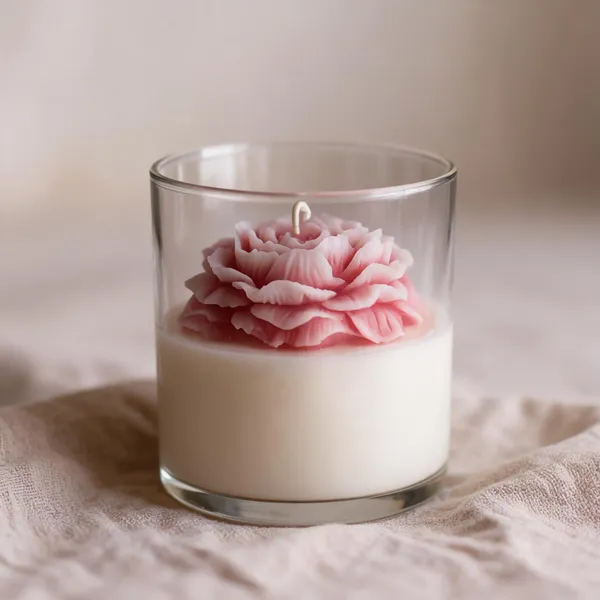 Wax_Decorative_Layered_Floral_Glass_Candle_Pink_White