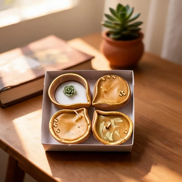 Wax_Festive_Floral_Embellished_Diya_Candle_Set_Golden_Pack_Of_4