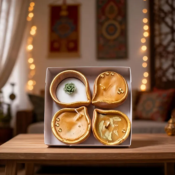 Wax_Festive_Floral_Embellished_Diya_Candle_Set_Golden_Pack_Of_4
