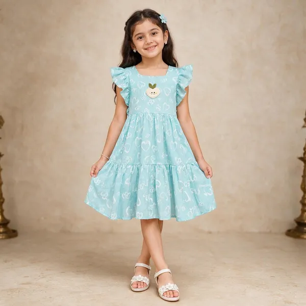 Blue_Cotton_Printed_Ruffle_Dress_For_Girls