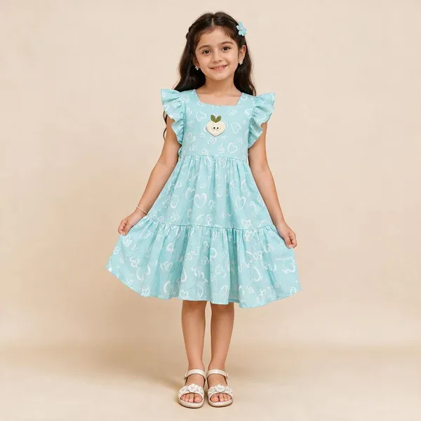 Blue_Cotton_Printed_Ruffle_Dress_For_Girls