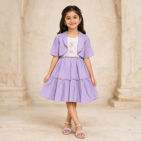 Lavender_Cotton_Polyester_Blend_Textured_Fit-And-Flare_Dress_For_Girls