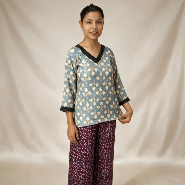 Multicolor_Cotton_Polyester_Blend_Printed_Relaxed_Fit_Loungewear_Set_For_Women