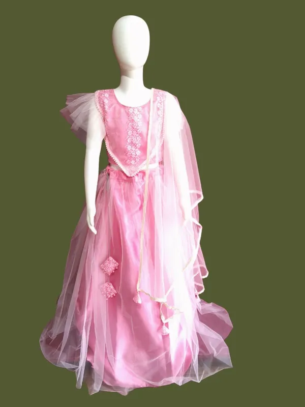 Kashnavika_Vastrakala_Indi_Girls_Lehenga_Choli_Party_Wear_Self_Design_Lehenga,_Choli_and_Dupatta_Set_(Pink,_Pack_of_1)