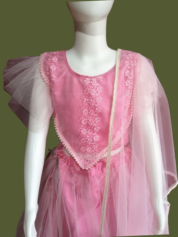 Kashnavika_Vastrakala_Indi_Girls_Lehenga_Choli_Party_Wear_Self_Design_Lehenga,_Choli_and_Dupatta_Set_(Pink,_Pack_of_1)