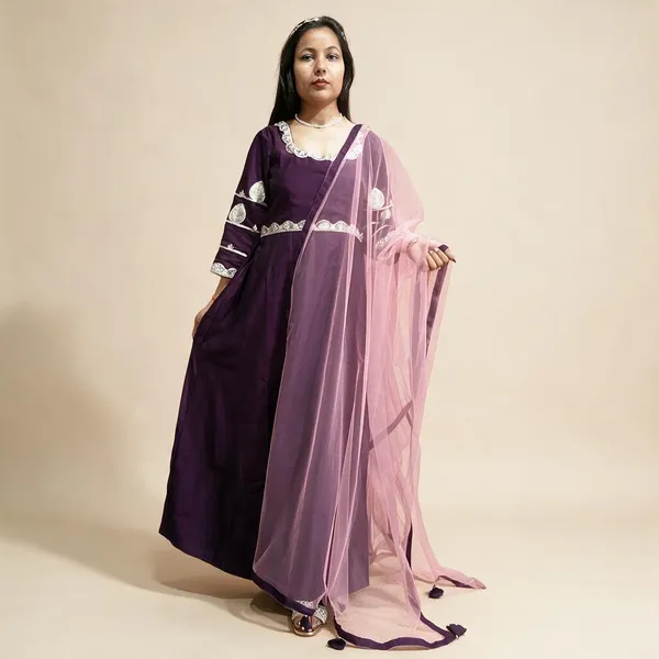 Purple_Silk_Fit_And_Flare_Maxi/Full_Length_Dress_For_Women