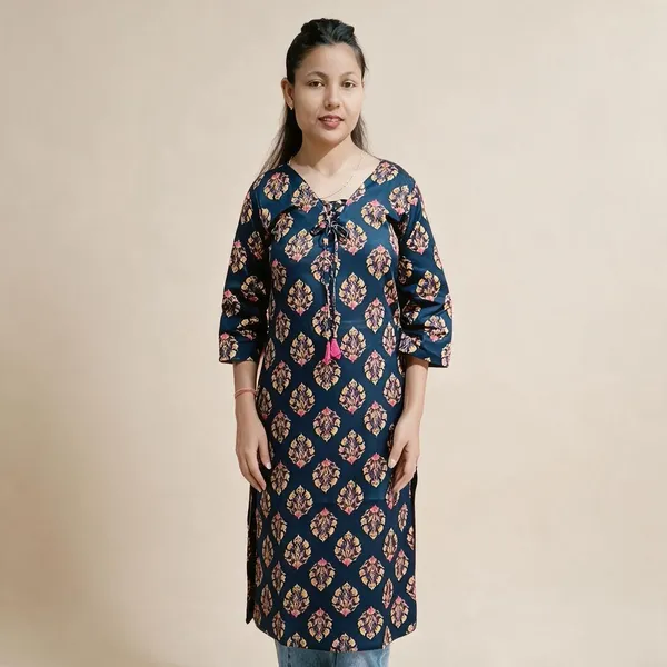 Blue_Cotton_Printed_Straight_Kurta_For_Women