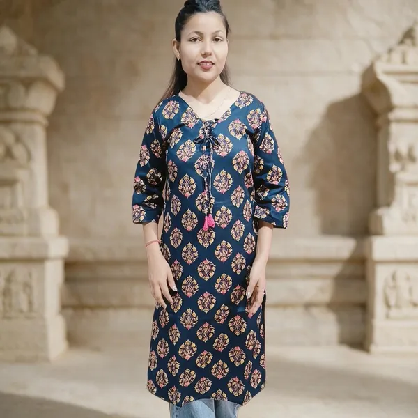 Blue_Cotton_Printed_Straight_Kurta_For_Women