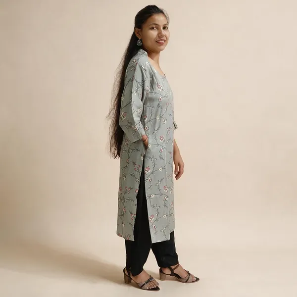 Grey_Cotton_Polyester_Blend_Floral_Print_Straight_Kurta_For_Women