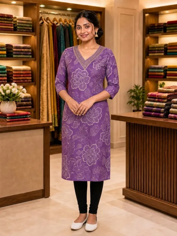 Purple_Floral_Print_Straight_Kurta_For_Women
