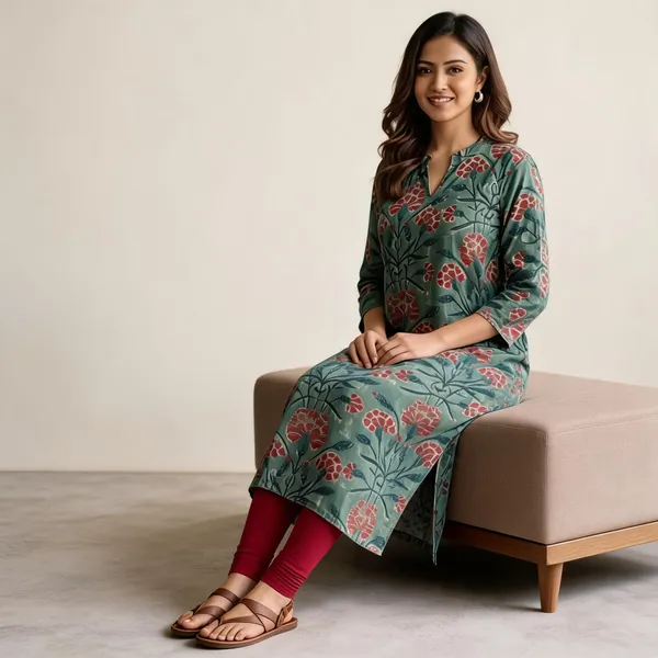Green_Floral_Print_Straight_Kurta_For_Women