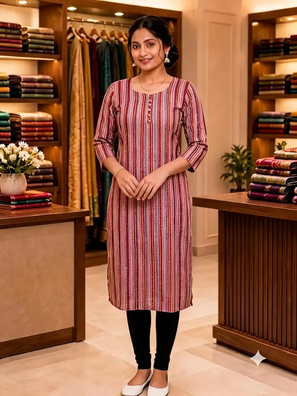 Red_Striped_Straight_Kurta_For_Women