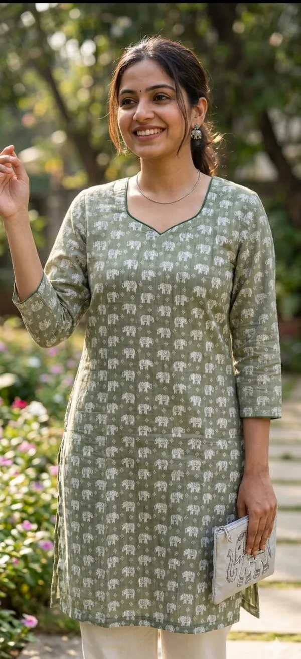 Green_Motif_Print_Straight_Kurta_For_Women
